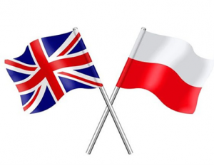 Flaga Polski i Wielkiej Brytanii